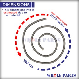 Whole Parts Range Oven Door Seal (Including 20 Mounting Clips) Part# W10658354 - Replacement and Compatible with Some Amana, Estate, Inglis, Kitchen Aid, Maytag, Roper, Whirlpool and Kenmore Ranges