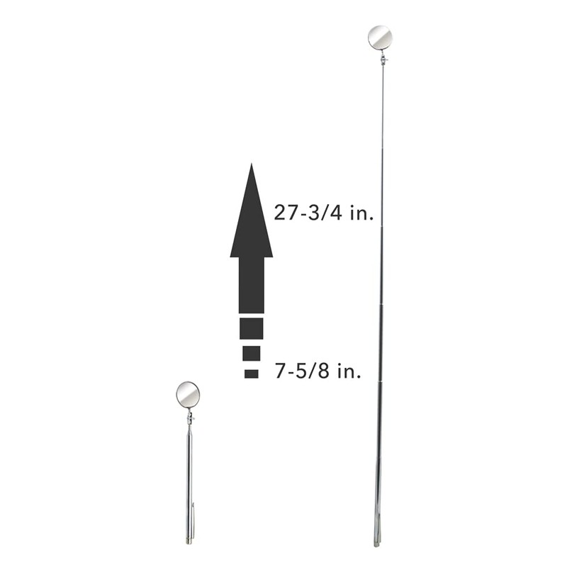 Inspection Mirror,XL Telescoping,10in.L