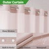 eachope Extra Long No Hooks Needed Linen Textured Shower Curtain