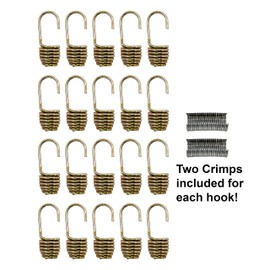 Hook & Cord - Dichromate Coated Metal Spring Hooks | DCM - Dichromate - Wire Bungee Cord Hooks - Perfect for Tarps, Covers, Sunshades, and More. (20 DCM Hooks)