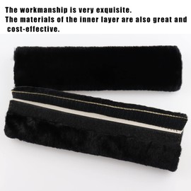 MIRKOO Plush Car Seat Belt Cover Pad, 2-Pack Soft Car Safety Seat Belt Strap Shoulder Pad for Adults and Children, Suitable for Car Seat Belt, Backpack, Shoulder Bag, Laptop Computer Bag(Black)