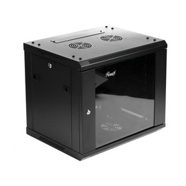 Rosewill 9U Server Rack Enclosure with Glass Door, Locks, & Removable Side Panels Wall Mount Network Cabinet 19 Inch Rack 17.7 Inches Deep Flat-Pack