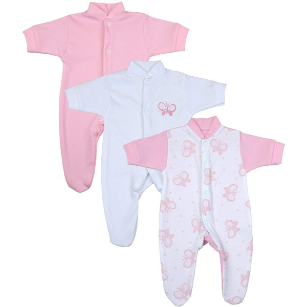 BabyPrem Premature Early Baby Sleepsuits Pack of 3 Babygrows Boy