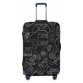 Lukbfall Video Game Controller Luggage Suitcase Covers Elastic Washable Gaming Gadgets Luggage Protector Travel Suitcase Protective Cover For Kid And Adult, L (Fit 25-28 Inch Luggage)