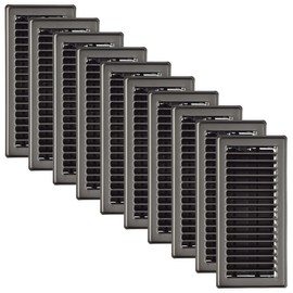 Imperial RG1995 4 x 10-Inch Louvered Steel Painted Floor Register, Pewter, 10 Pack