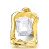 Stylish Gold Tone Statement Stud Earrings Twisted Square Frame with