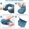 Keemall Inflatable Travel Neck Pillow for Airplane Train Car Washable
