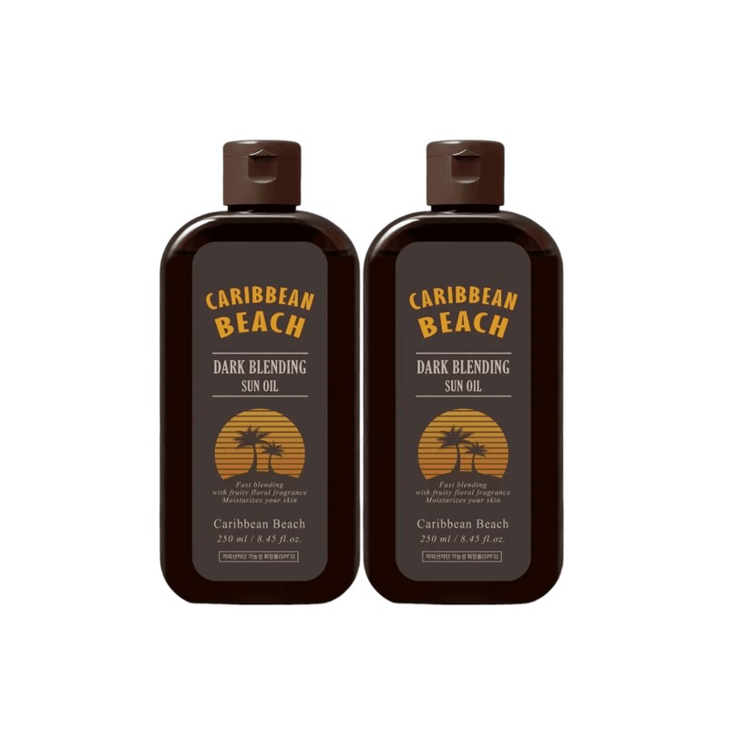 Caribbean Beach 캐리비안비치 다크 블렌딩 바디 태닝오일 250ml 2개 Caribbean
