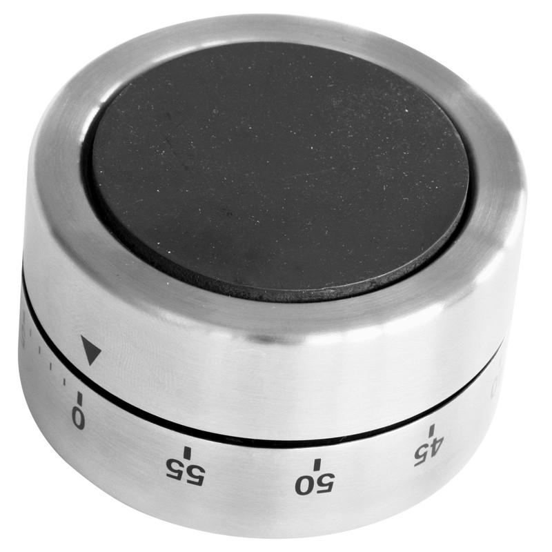 Fackelmann Kitchen Timer, Magnetic, 60 Min Duration, Stainless Steel, 6.2x3.5x6.2cm,