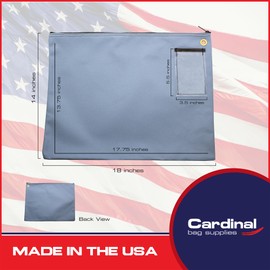 Cardinal bag supplies Interoffice Canvas Mailbag, Transit Envelope, Mailer Pouch, 18 x 14 inch (Gray Blue)