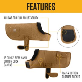 Carhartt Firm Duck Insulated Dog Chore Coat, Durable Weather Resistant Jacket for Cold and Windy Conditions, PFAS Free (Black), X-Large