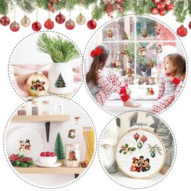 Christmas Transfers for Crafts Rub On Stickers Vintage Christmas Decals Rub On Transfer for Wood Ornaments Crafting Glass Ball Furniture Canvas Fabric Project (Santa80)