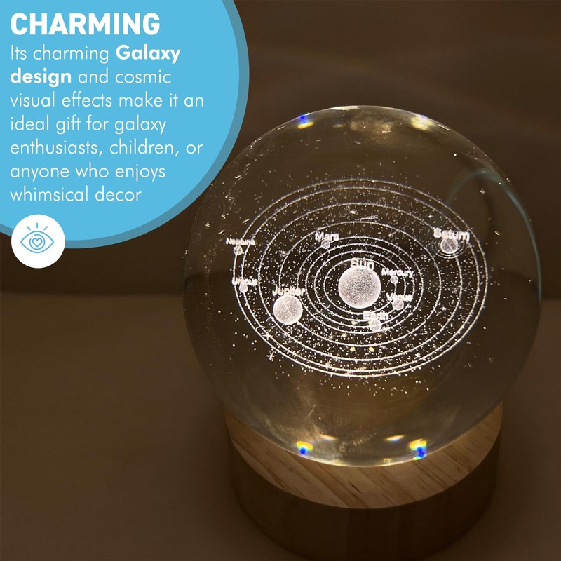 Thorness 3D Crystal Ball Night Light USB Lamp with Ludosphere