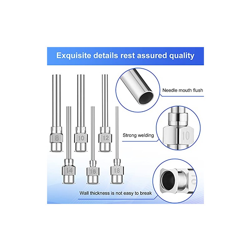 24 Piezas Agujas Dosificadoras 1 Pulgada Conector Luer de Punta