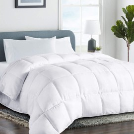 COHOME All Season Oversized King Cooling Comforter， Down Alternative Comforter - Quilted Duvet Insert with Corner Tabs - Luxury Soft Hotel Comforter - Winter Warm - Reversible - White