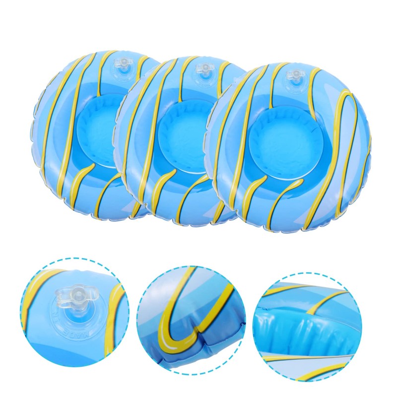 KONTONTY 6pcs Inflatable Floating Cup Holders Creative Beach Drink Holders