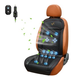 Cooling Car Seat Cover with Massage,12v-24v Cooling Car Seat Cushion for Summer Driving,Ventilated Car Seat Cover with Air Conditioning System for Car Suv Truck Universal Fit,Upgrade Luxury Black