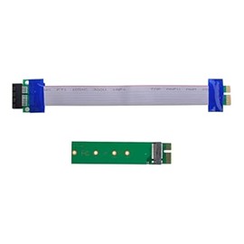 NFHK NGFF M-Key NVME AHCI SSD to PCI-E 3.0 1x x1 Vertical Adapter with Cable Male to Female Extension