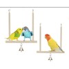 CINY Bird Toy, Natural Swings Made of Solid Wood, Stand