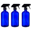 Cobalt Bottle with Sprayer (16 oz 3-Pack) PET Plastic Boston