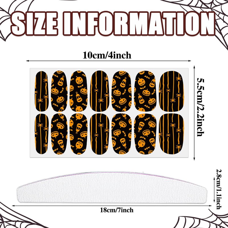 12 Sheets Halloween & Christmas Full Nail Wraps Stickers, Nail