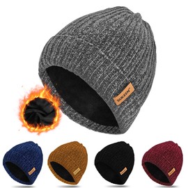 Sukeen Soft Warm Beanie for Men Women Hat Men's Knitted Hat Winter Hat Stretchy Knitted Hat with Thick, Warm Lining, Classic Unisex Knitted Hat in One Size, Gifts for Him/Him, gray