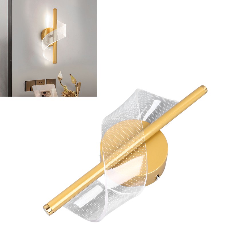 18W Spiral Modern LED Indoor Wall Sconce Lighting Acrylic Indoor