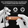 Cigar Cutter Stainless Steel Bronze Engraved V Cut Blade Cigar