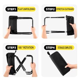 Portable Chair，Collapsible Stool,Lightweight Portable Stool for Adults, Holds Up to 330LBS, Ideal for Camping, Hiking, Outdoors, and Events (Black)