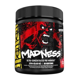 Mutant Madness Pre-Entreno en Polvo con Cafeína, Ponche de Frutas, 225 g  Con L-citrulina malato, beta-alanina CarnoSyn, L-arginina y taurina no...   