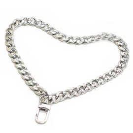 Model Worker 8" DIY Iron Flat Chain - DIY Iron Flat Chain Strap Handbag Chains Accessories Purse Straps Wrist Strap Wrist Chain, with 1pcs Metal Buckles (Silver)