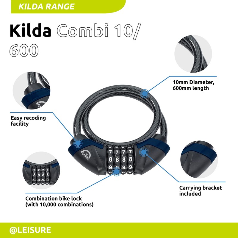 Squire Heavy Duty Bikelock (Kilda Combi) - 4 Wheel Combination