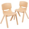 Flash Furniture Whitney 2 Pack Natural Plastic Stackable School Chair