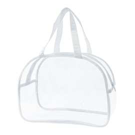 TotePrint Large Clear Butterfly Cosmetic Bag and Travel Pouch with Handle,Durable PVC Material,Zipper Design-Ideal for Makeup,Travel Essentials, Clear, Printed Butterfly Handbag