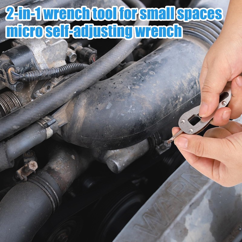 lasuroa Micro Self Adjusting Wrench, Multi Function Pipe Stubby Spanner