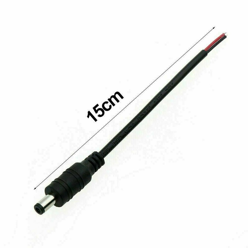 Ameribox DC Barrel Power Plug Pigtail Cable 2.1mm x 5.5mm