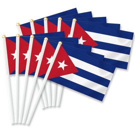25 PCS Cuba Handheld Small Flag,Cuban Hand held Mini Decor Decoration Banner