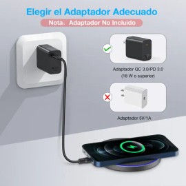 Cargador 1hora Inalámbrico Carga Rápida GAR151 Color Negro