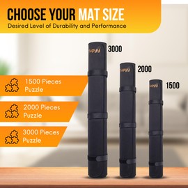 Puzzle Mat Jigsaw Puzzle Mat and 3 Puzzle Trays, Puzzle Mat Roll Up 51”x31”, Portable Large Puzzle Mat Organizer Up to 2000 Pcs, No Creases to Your Finished and Unfinished Puzzles, Rubber Puzzle Mats