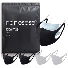 igozen 5 Pack Adult Nanosase G Sports Protective Covers, BNS Poly Spandex cool face mask cover. (Adult 3 Black + 2 Grey)