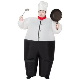 JYZCOS Inflatable Kitchen Cooking Chef Costume Blow Up Suit Fancy Dress
