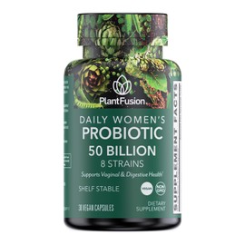 PlantFusion Probióticos Veganos Para Mujeres Con Prebióticos 50 Mil Millones De Ufc, 8 Cepas Para Reforzar La Salud Inmunitaria, Vaginal Y Digestiva  