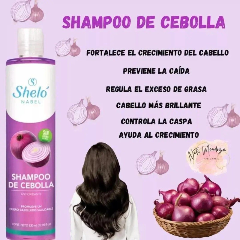 Shampoo Cebolla Sheló Nabel 530 Antioxidante Fuerza