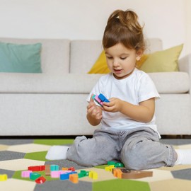 CUCOS Carpet Tiles Peel and Stick, Self Adhesive Hexagonal Carpet Tiles with Soft pad, Light Gray Carpet Floor Tiles Easy DIY for Bedroom,Living Room, Wall, 10 PC