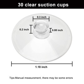 AccEncyc 30 Pack Small Suction Cups 30mm/1.2in Anti-Collision Sucker Pad Without Hooks for Glass Table Tops and Home Decoration