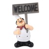 Restaurant Chef Decoration,Miniature Euramerican Resin Cook Statue Welcome Board Table