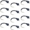 The Fly Fishing Place Black Zebra Midge - Black Bead