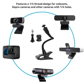 Smatree Webcam Holder Flexible Gooseneck Stand for Webcam, Compatible with NexiGo N660P N680P N930E N940P N950P N960P N980P and Other Devices with 1/4 Inch Thread (Webcam Not Included)