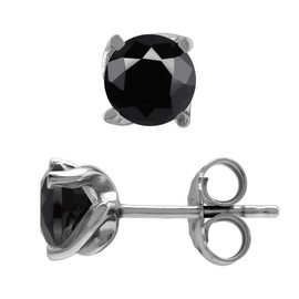 Silvershake 6MM Round Shape Birthstone Gemstones White Gold Plated or Yellow Gold Plated 925 Sterling Silver Business Attire Minimalist Stud Earrings for Women or Teens, Small, Sterling Silver Rhodium