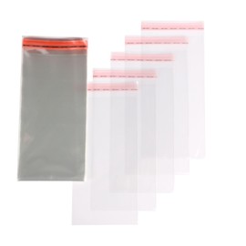 Pack of 50 DL Card SelfSeal Envelopes Cases Transparent 116 x 225 mm + 30 mm Flap